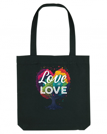 Love is Love LGBTQ pride rainbow tree Black