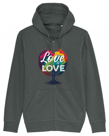 Love is Love LGBTQ pride rainbow tree Anthracite