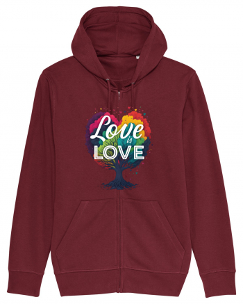 Love is Love LGBTQ pride rainbow tree Burgundy