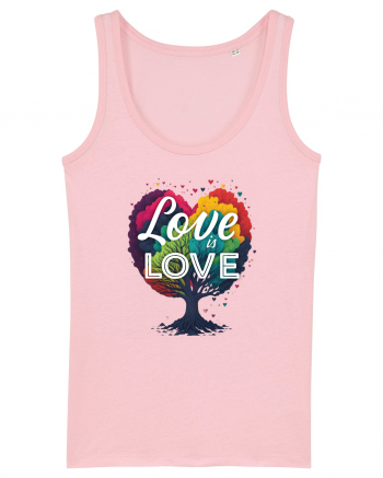 Love is Love LGBTQ pride rainbow tree Cotton Pink