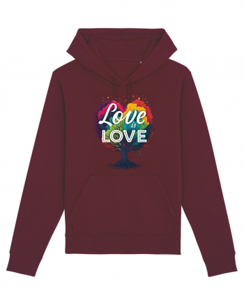 Love is Love LGBTQ pride rainbow tree Burgundy