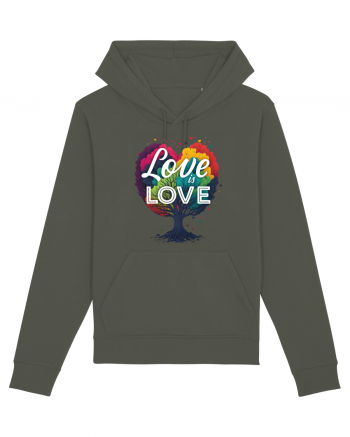 Love is Love LGBTQ pride rainbow tree Khaki