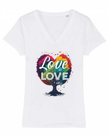 Love is Love LGBTQ pride rainbow tree White