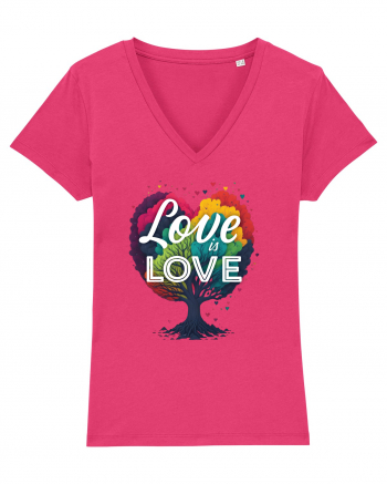 Love is Love LGBTQ pride rainbow tree Raspberry