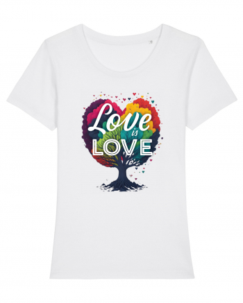 Love is Love LGBTQ pride rainbow tree White