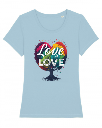 Love is Love LGBTQ pride rainbow tree Sky Blue