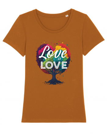 Love is Love LGBTQ pride rainbow tree Roasted Orange