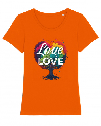 Love is Love LGBTQ pride rainbow tree Bright Orange