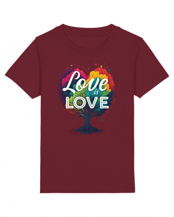 Love is Love LGBTQ pride rainbow tree Burgundy