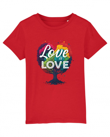 Love is Love LGBTQ pride rainbow tree Red