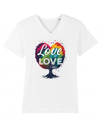 Love is Love LGBTQ pride rainbow tree White