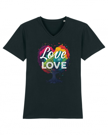 Love is Love LGBTQ pride rainbow tree Black