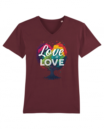 Love is Love LGBTQ pride rainbow tree Burgundy