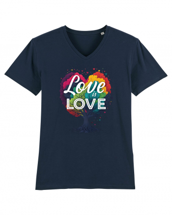 Love is Love LGBTQ pride rainbow tree French Navy