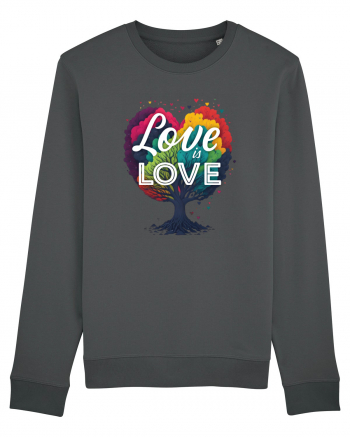 Love is Love LGBTQ pride rainbow tree Anthracite