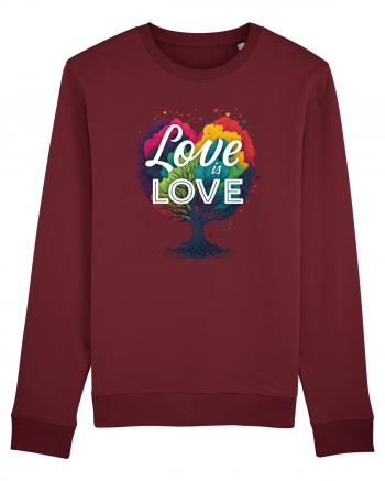 Love is Love LGBTQ pride rainbow tree Burgundy