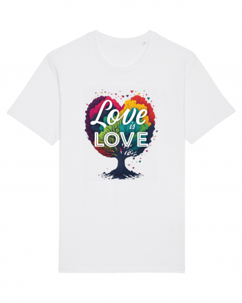 Love is Love LGBTQ pride rainbow tree White