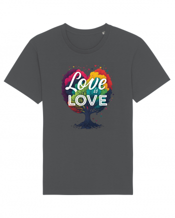 Love is Love LGBTQ pride rainbow tree Anthracite