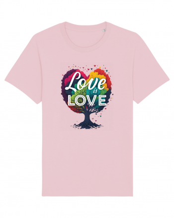 Love is Love LGBTQ pride rainbow tree Cotton Pink