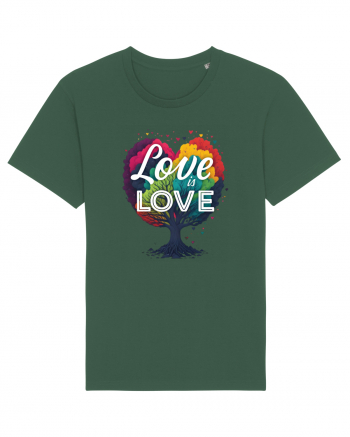 Love is Love LGBTQ pride rainbow tree Bottle Green