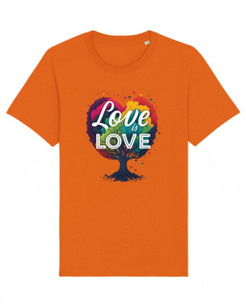 Love is Love LGBTQ pride rainbow tree Bright Orange