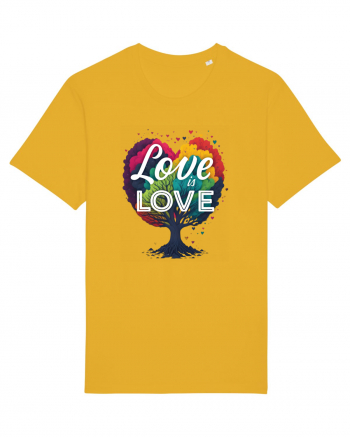 Love is Love LGBTQ pride rainbow tree Spectra Yellow