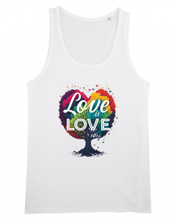 Love is Love LGBTQ pride rainbow tree White