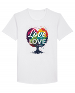 Love is Love LGBTQ pride rainbow tree Tricou mânecă scurtă guler larg Bărbat Skater