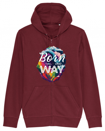 Born this way LGBTQ pride rainbow Burgundy