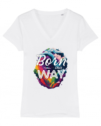 Born this way LGBTQ pride rainbow White