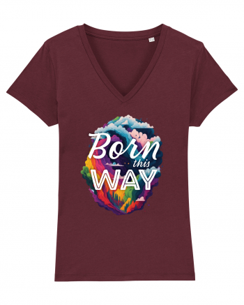 Born this way LGBTQ pride rainbow Burgundy