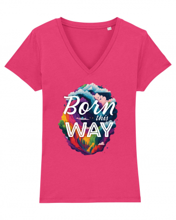 Born this way LGBTQ pride rainbow Raspberry