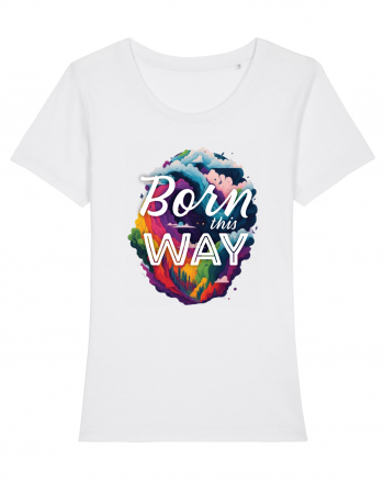 Born this way LGBTQ pride rainbow White