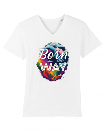 Born this way LGBTQ pride rainbow White