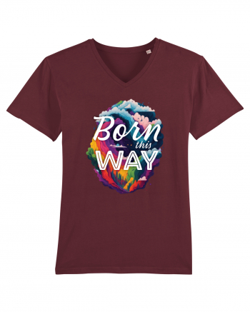 Born this way LGBTQ pride rainbow Burgundy