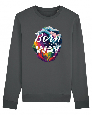 Born this way LGBTQ pride rainbow Anthracite