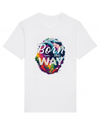 Born this way LGBTQ pride rainbow White