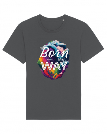 Born this way LGBTQ pride rainbow Anthracite