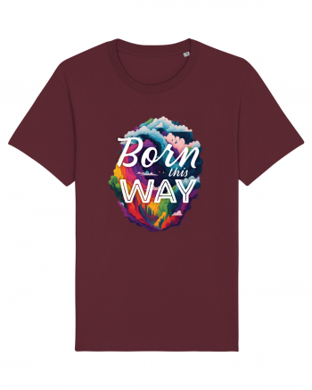 Born this way LGBTQ pride rainbow Burgundy