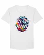 Born this way LGBTQ pride rainbow Tricou mânecă scurtă guler larg Bărbat Skater