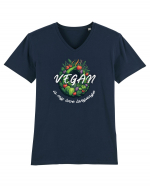 Vegan is my love language Tricou mânecă scurtă guler V Bărbat Presenter