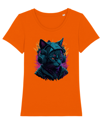 Cat Is A DJ for white Bright Orange