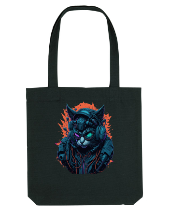 Cyborg Cat With Sunglasses for white Black
