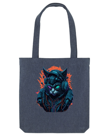Cyborg Cat With Sunglasses for white Midnight Blue