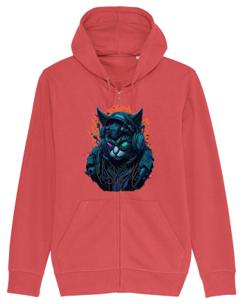 Cyborg Cat With Sunglasses for white Carmine Red