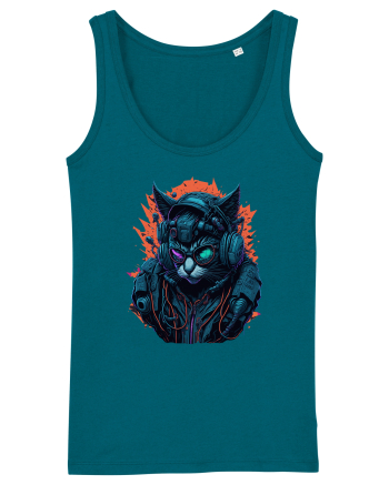 Cyborg Cat With Sunglasses for white Ocean Depth