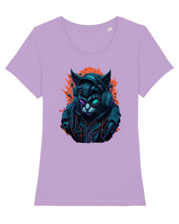 Cyborg Cat With Sunglasses for white Lavender Dawn