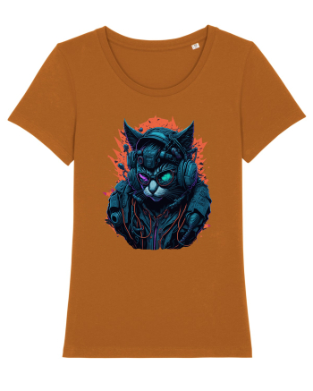 Cyborg Cat With Sunglasses for white Roasted Orange