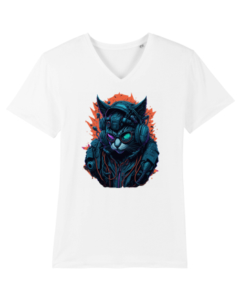 Cyborg Cat With Sunglasses for white White