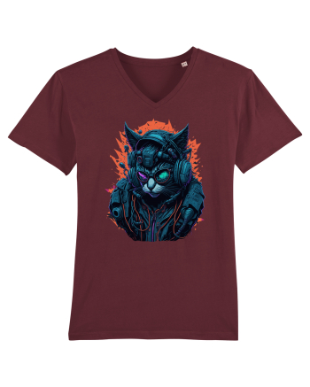 Cyborg Cat With Sunglasses for white Burgundy
